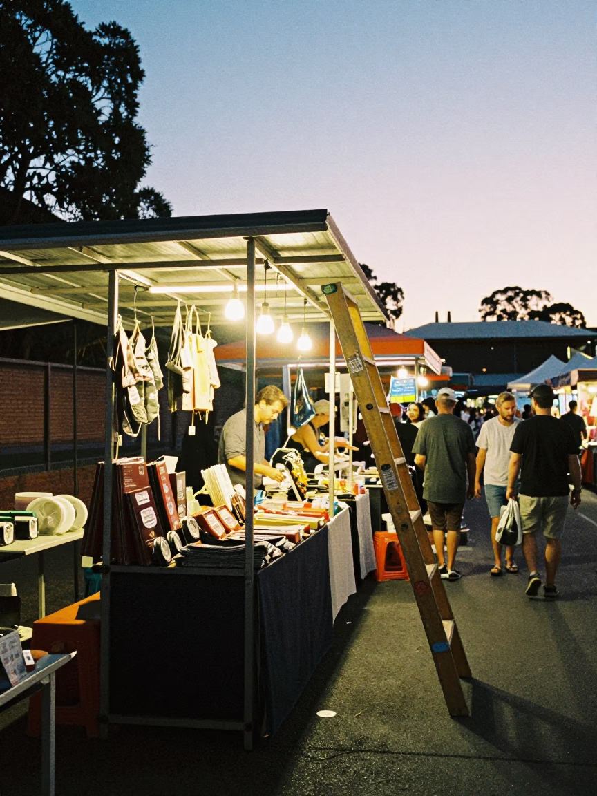 Market Stall at The Still Hours Before Dawn Light in Sydney in in Sydney, New South Wales, Australia