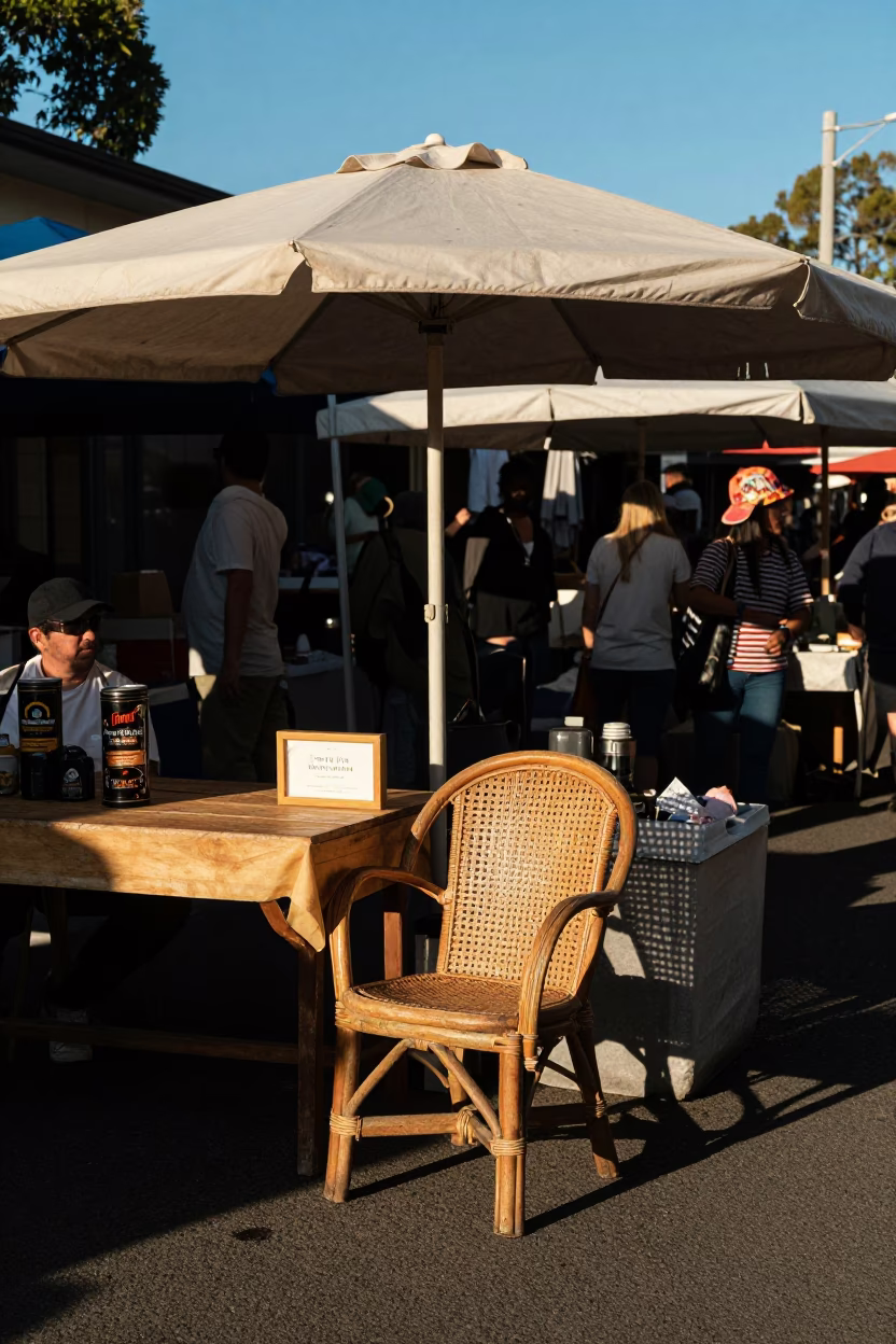 Market Stall in Adelaide at Clear Late-afternoon Light in in Adelaide, South Australia, Australia