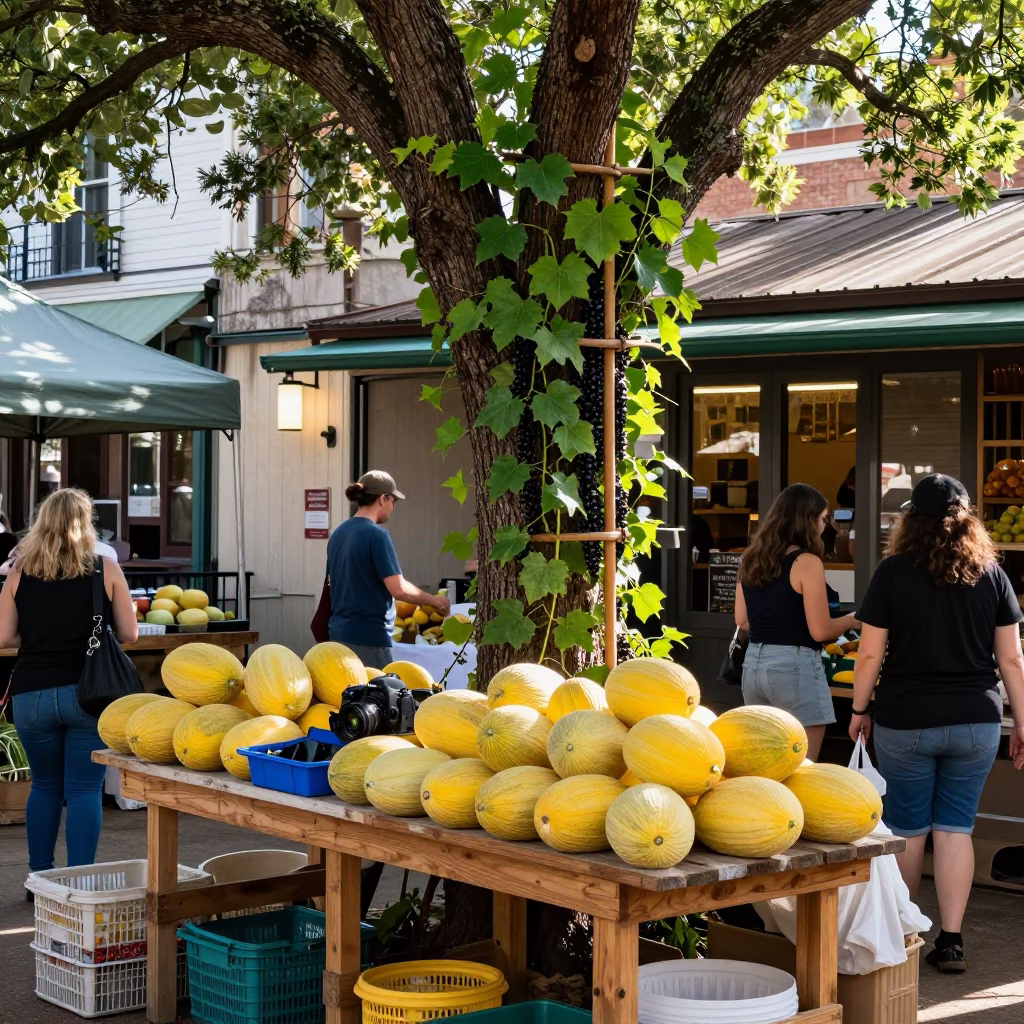 Market Stall in Austin at The Late Morning Light in in Austin, Texas, United States