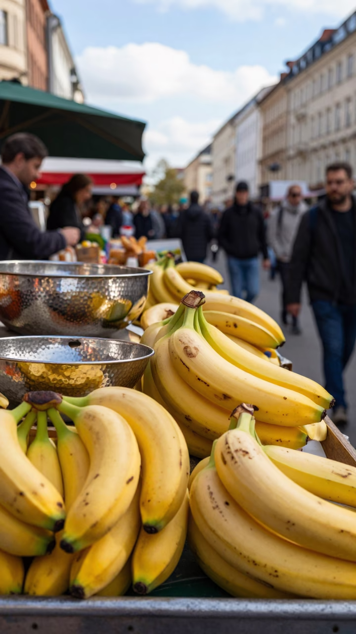 Market Stall in Berlin at Clear Late-afternoon Light in in Berlin, Germany