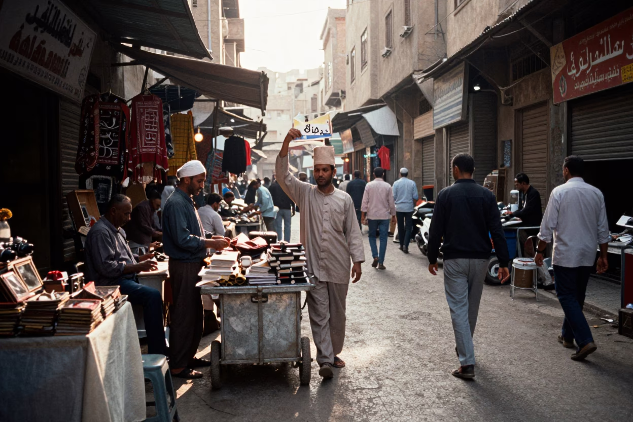 Market Stall in Cairo at The Early Afternoon Light in in Cairo, Egypt