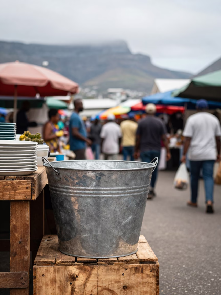 Market Stall in Cape Town at Midday Light in in Cape Town, South Africa