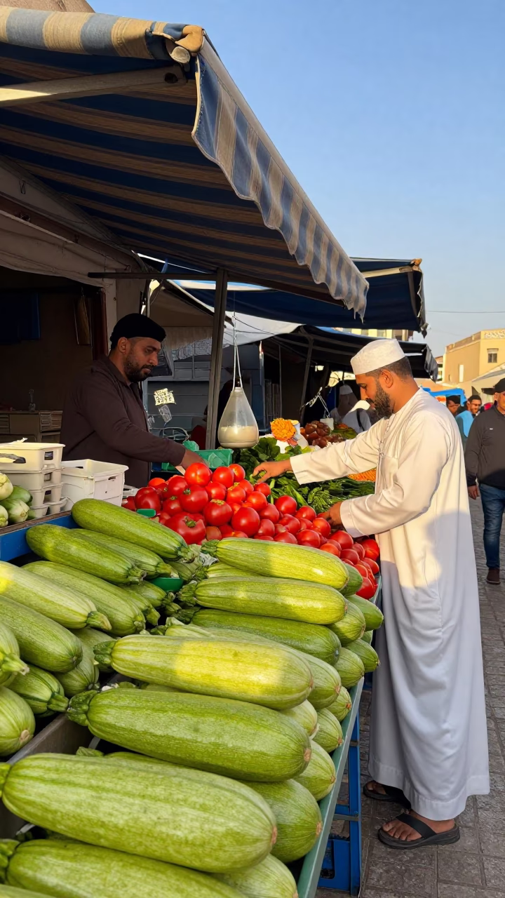 Market Stall in Casablanca at Clear Late-afternoon Light in in Casablanca, Morocco