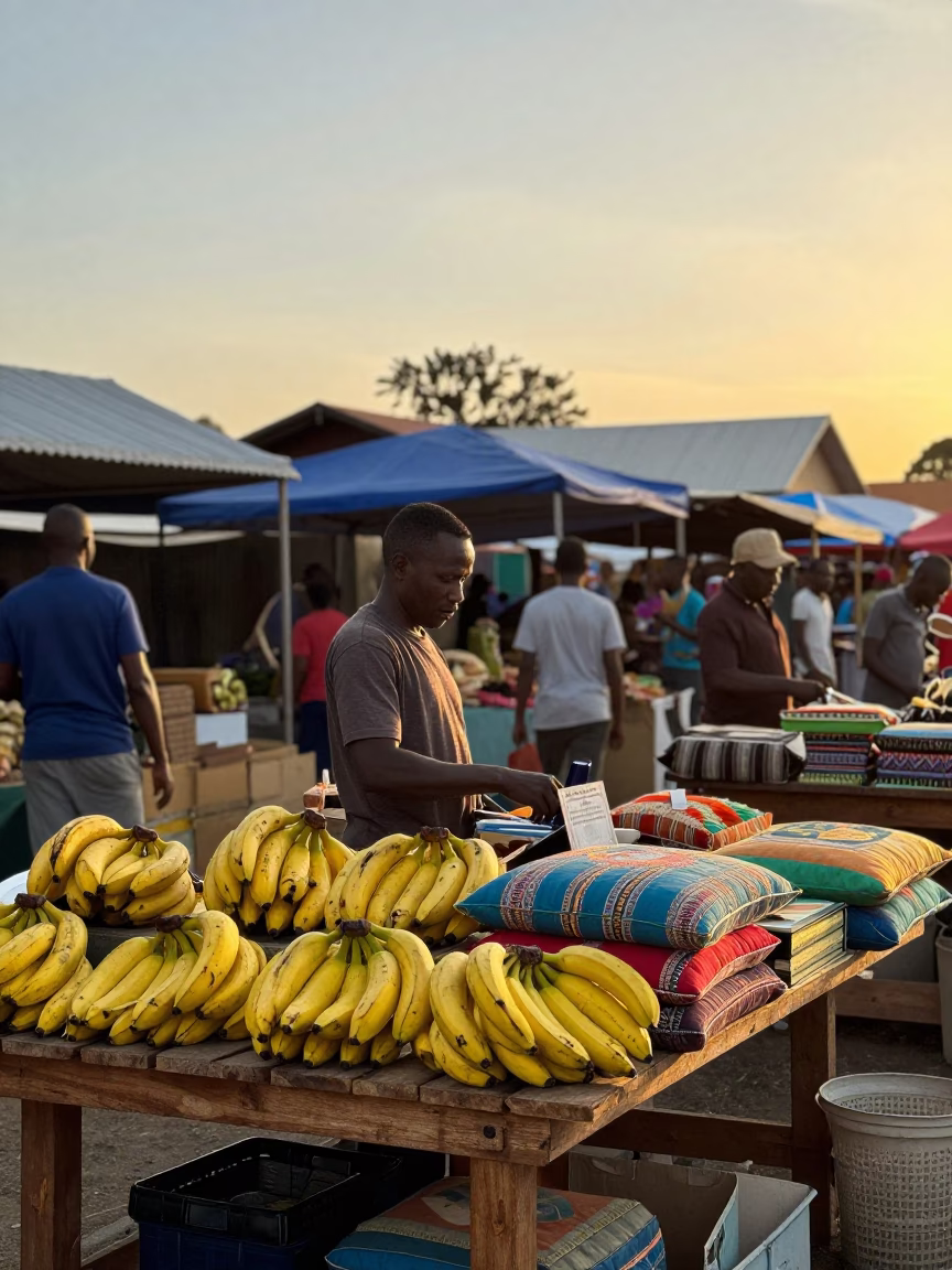 Market Stall in Durban at Golden Hour in in Durban, South Africa