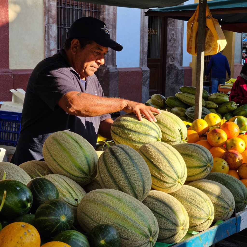 Market Stall in Guadalajara at The Late Morning Light in in Guadalajara, Mexico