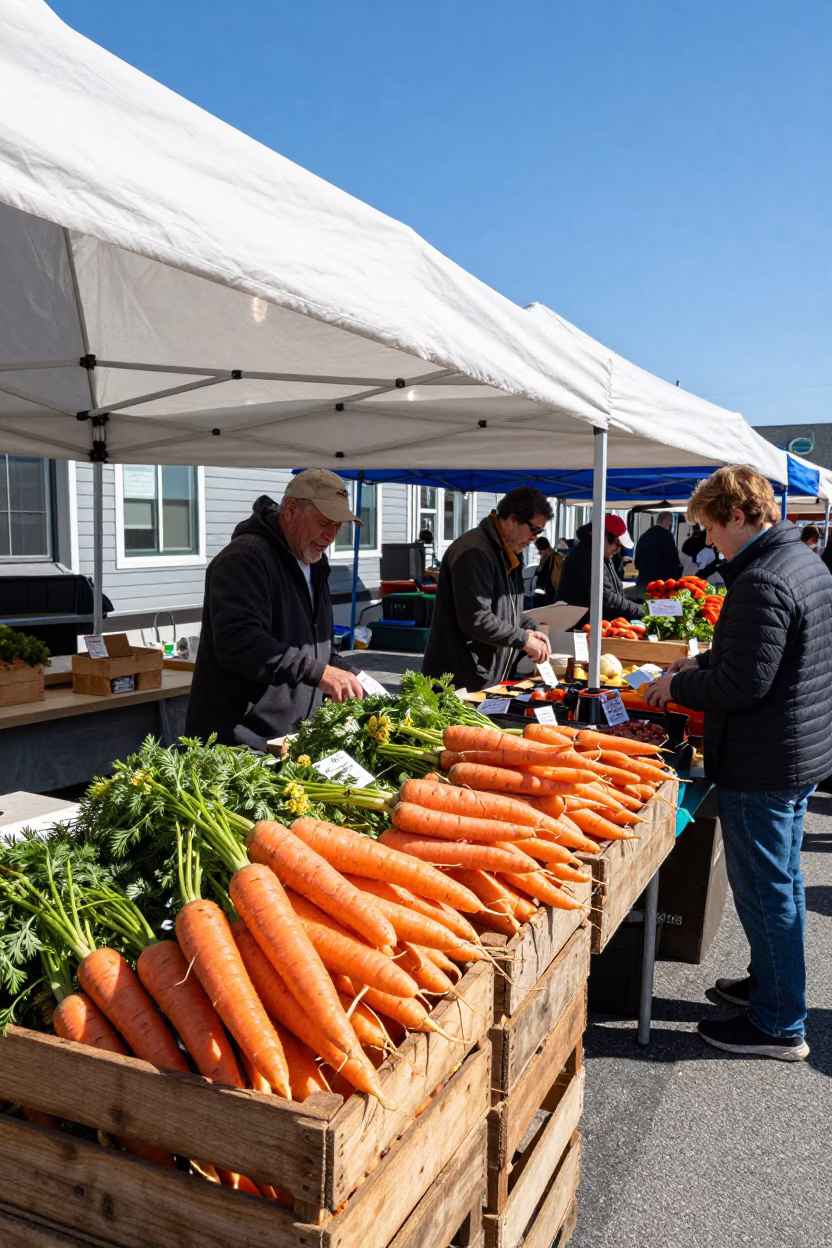 Market Stall in Halifax at The Flat Glare Of Noon Light in in Halifax, Nova Scotia, Canada