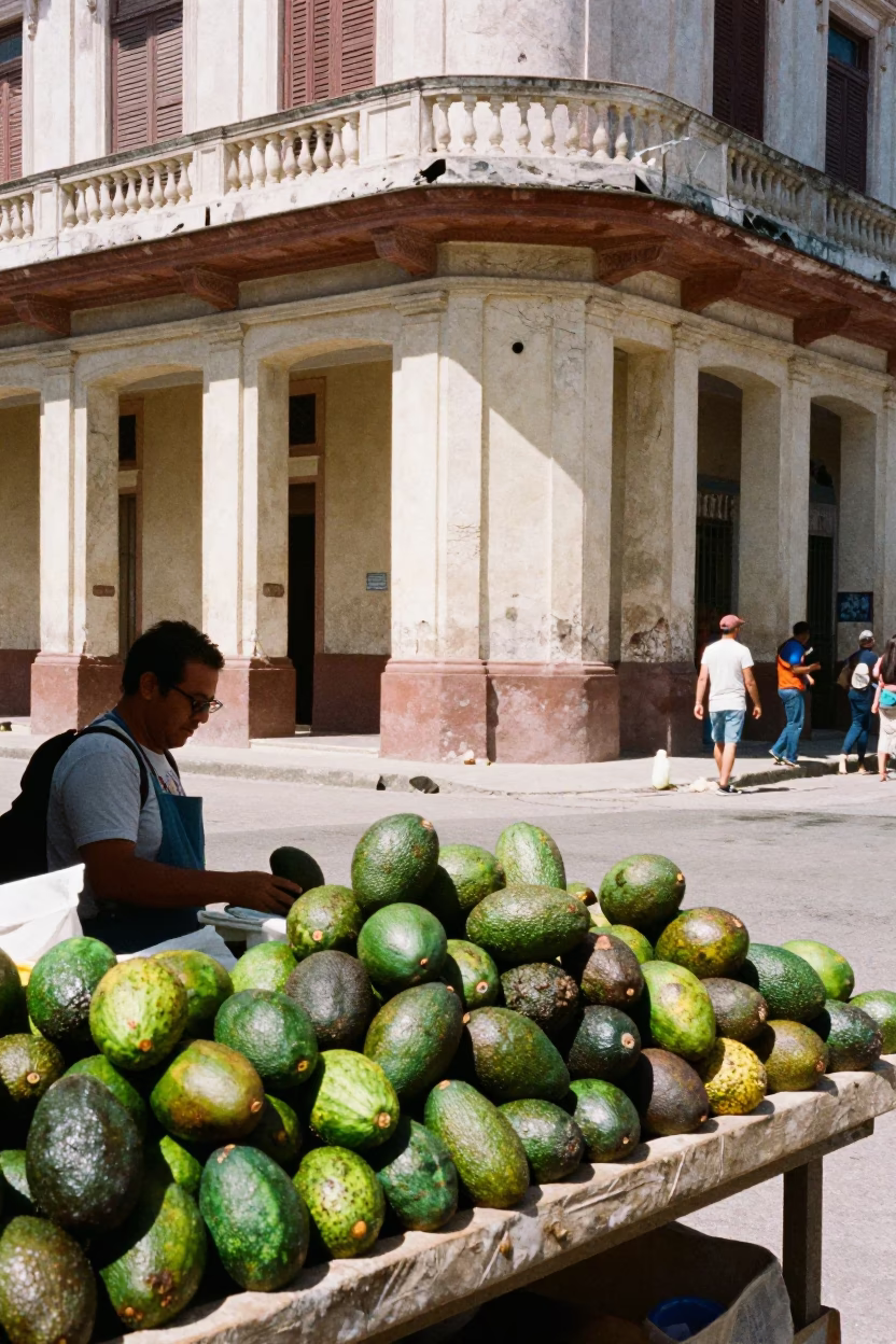 Market Stall in Havana at The Flat Glare Of Noon Light in in Havana, Cuba