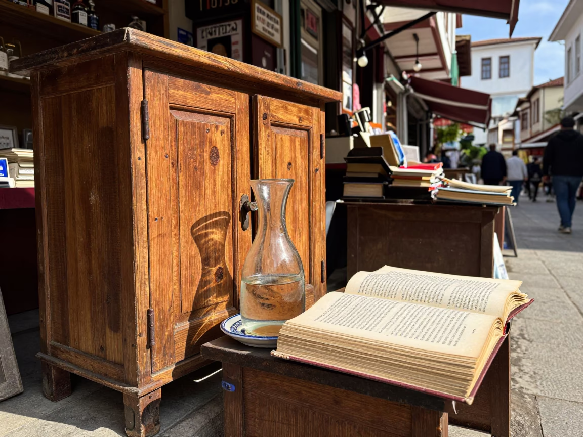 Market Stall in Izmir at The Early Afternoon Light in in Izmir, Turkey