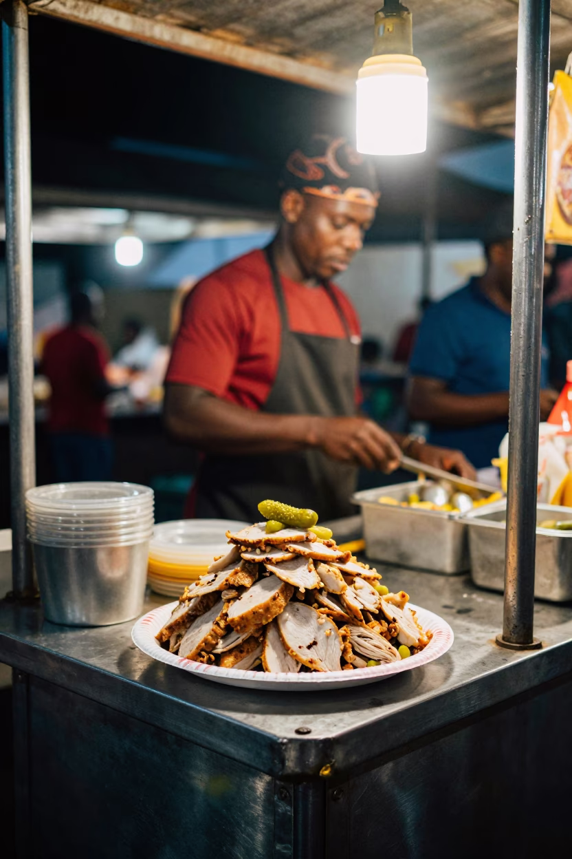 Market Stall in Johannesburg at Deep In The Night Light in in Johannesburg, South Africa