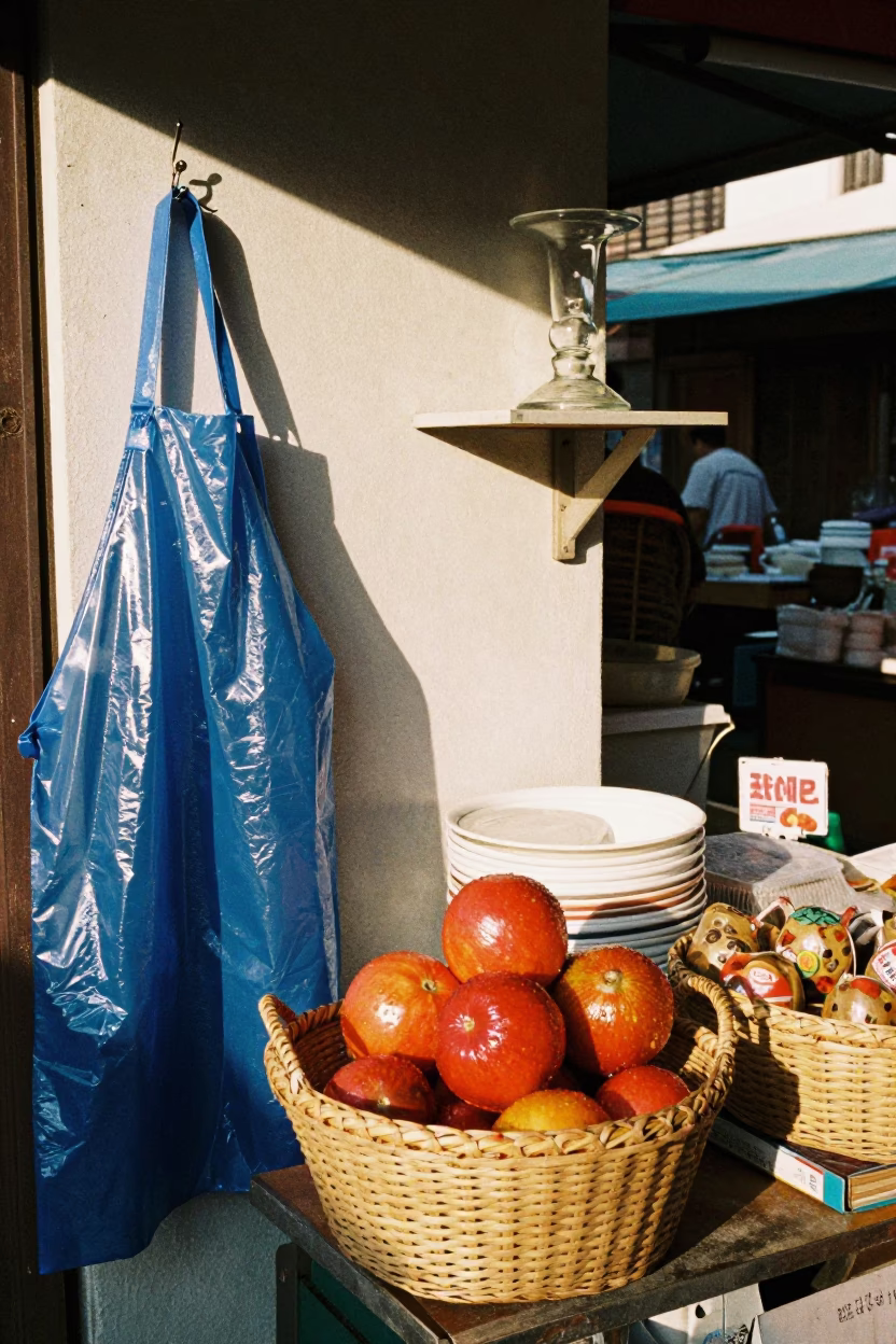 Market Stall in Kaohsiung at The Late Morning Light in in Kaohsiung, Taiwan