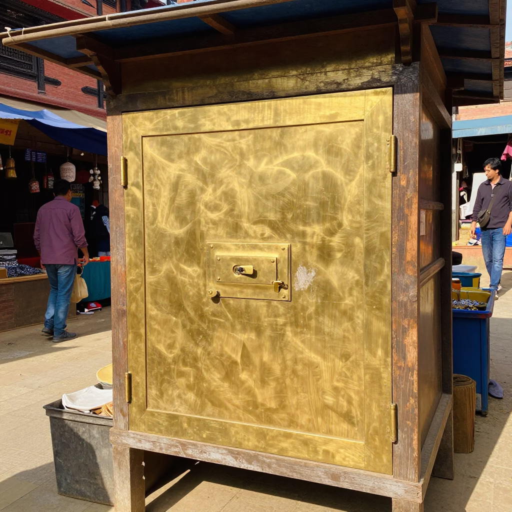 Market Stall in Kathmandu at Bright Midmorning Light in in Kathmandu, Nepal