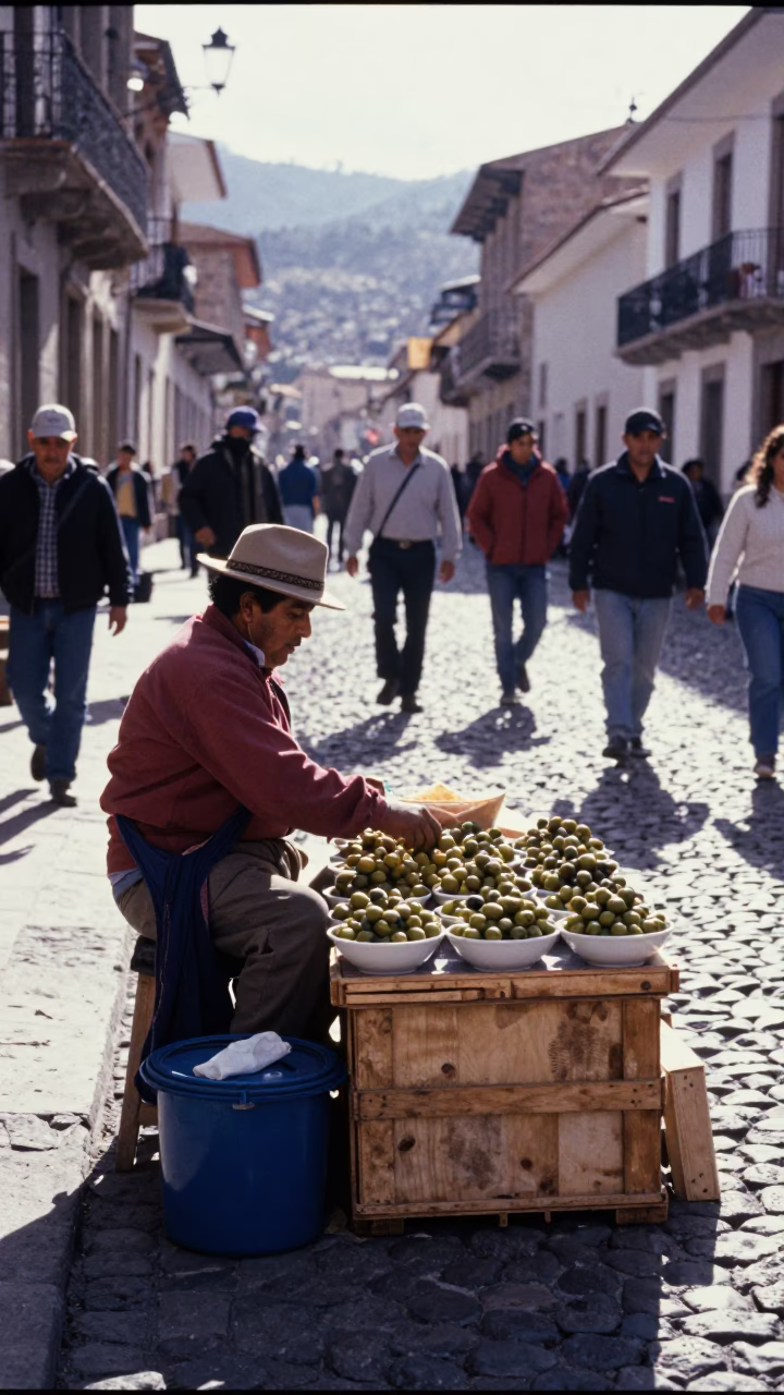 Market Stall in La Paz at The Late Morning Light in in La Paz, Bolivia