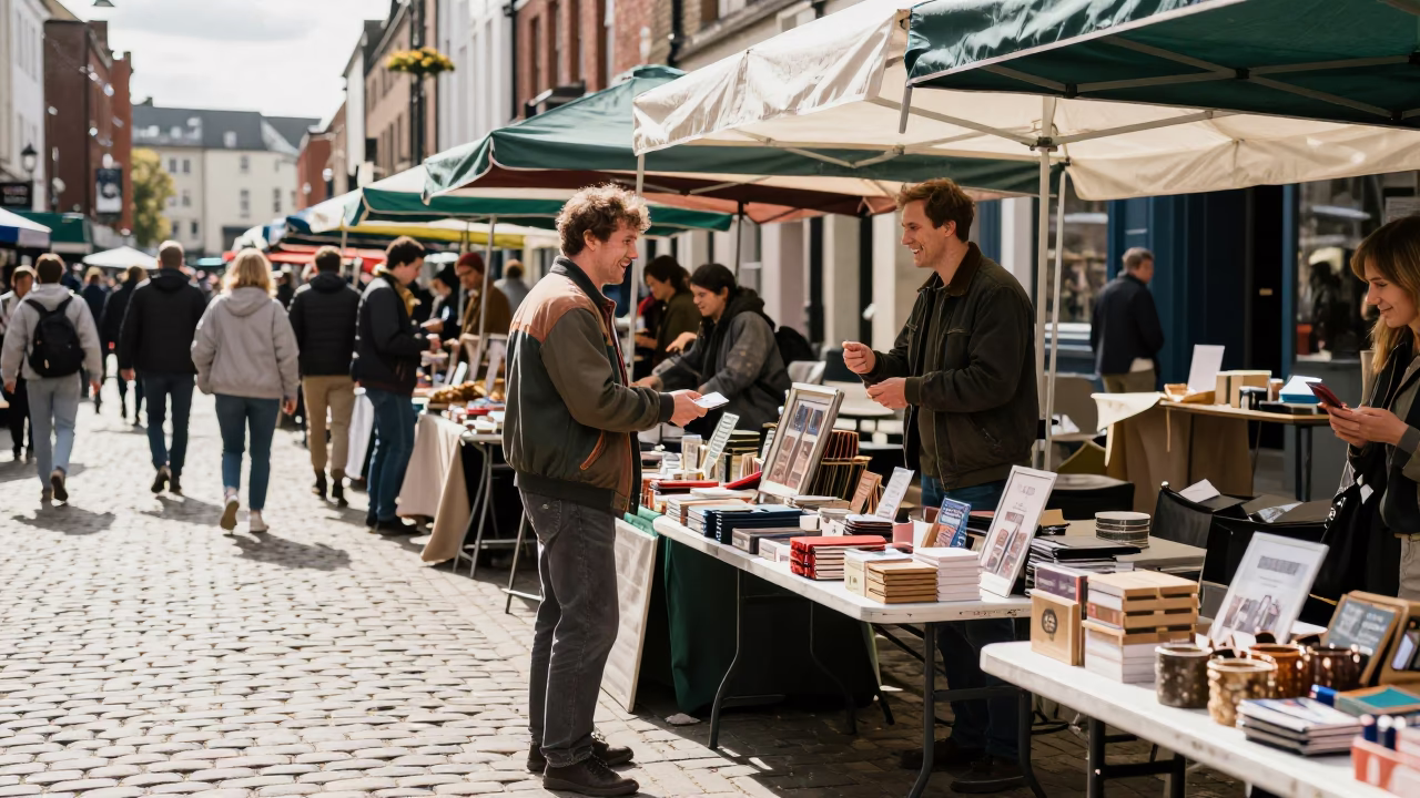 Market Stall in Liverpool at Midday Light in in Liverpool, United Kingdom
