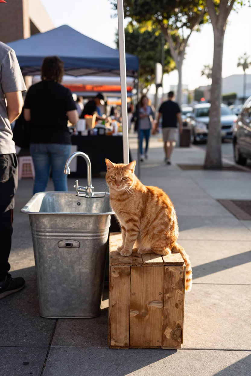 Market Stall in Los Angeles at The Late Morning Light in in Los Angeles, California, United States