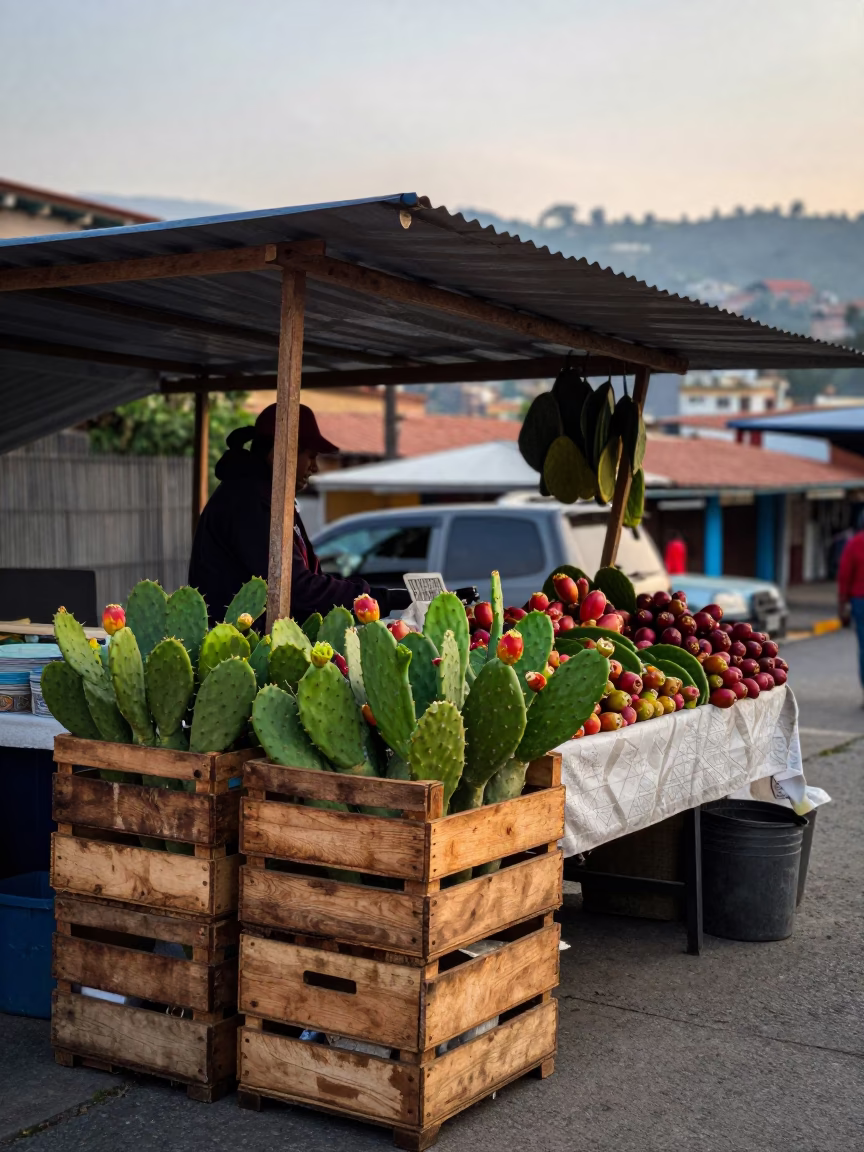 Market Stall in Medellin at Sunrise Light in in Medellin, Colombia