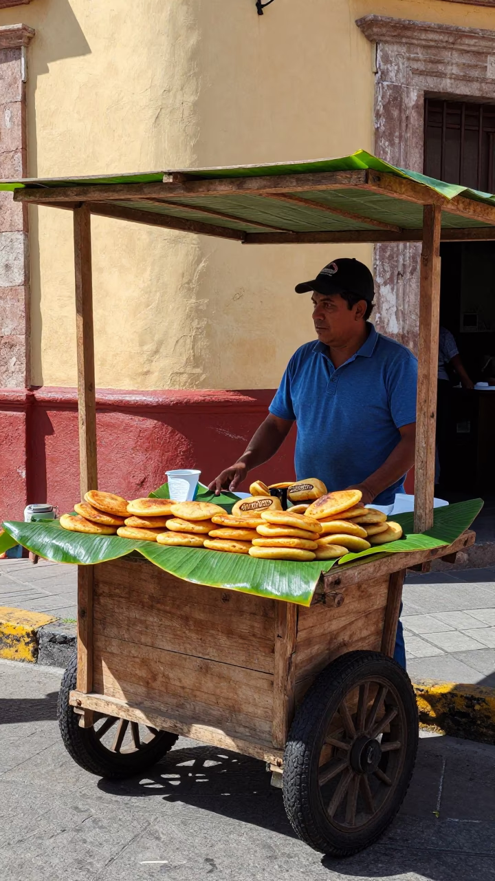 Market Stall in Merida at Bright Midmorning Light in in Merida, Mexico
