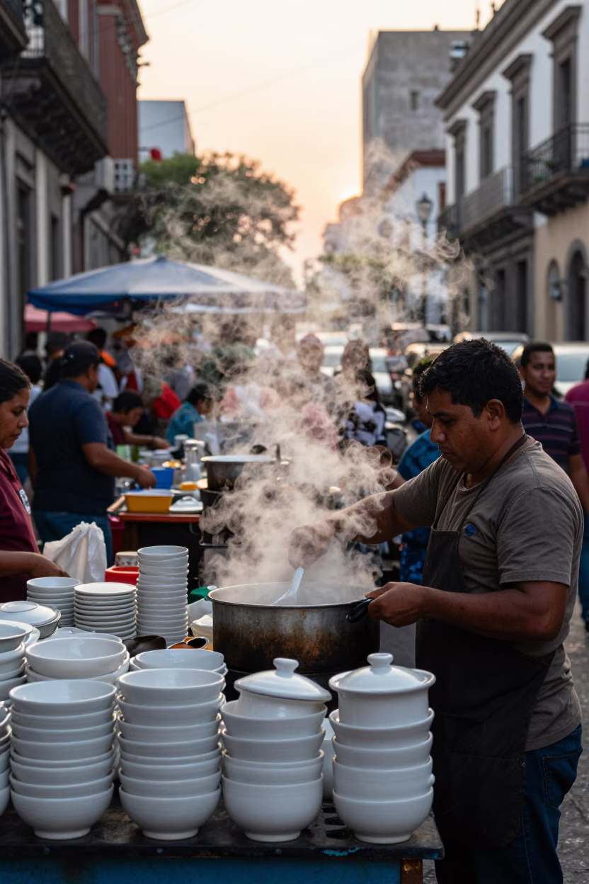 Market Stall in Mexico City at Nautical Dawn Light in in Mexico City, Mexico