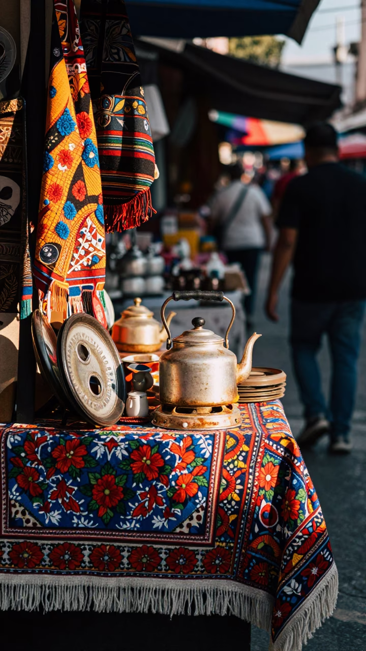 Market Stall in Mexico City at The Early Afternoon Light in in Mexico City, Mexico