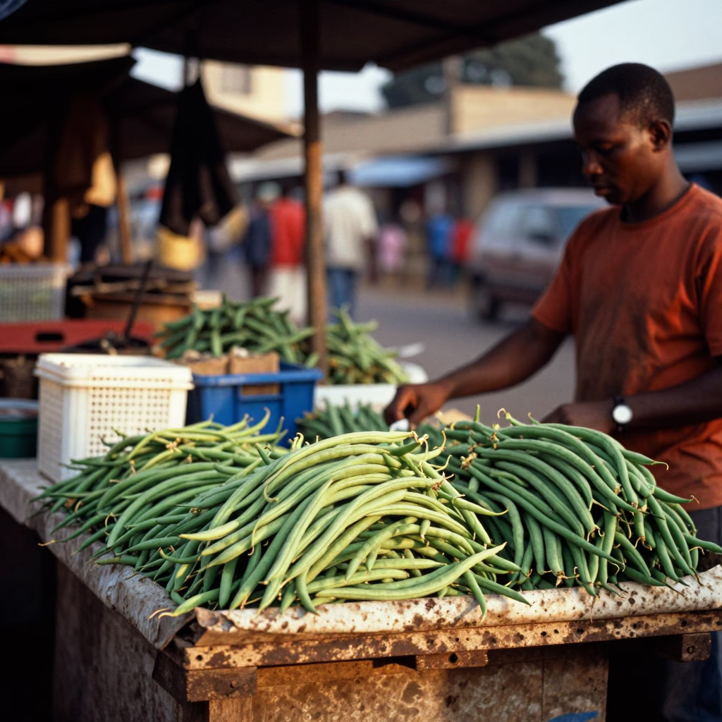 Market Stall in Nairobi at Honeyed Evening Light in in Nairobi, Kenya