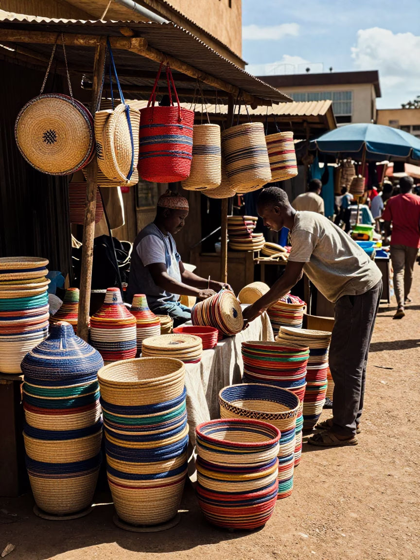 Market Stall in Nairobi at The Early Afternoon Light in in Nairobi, Kenya