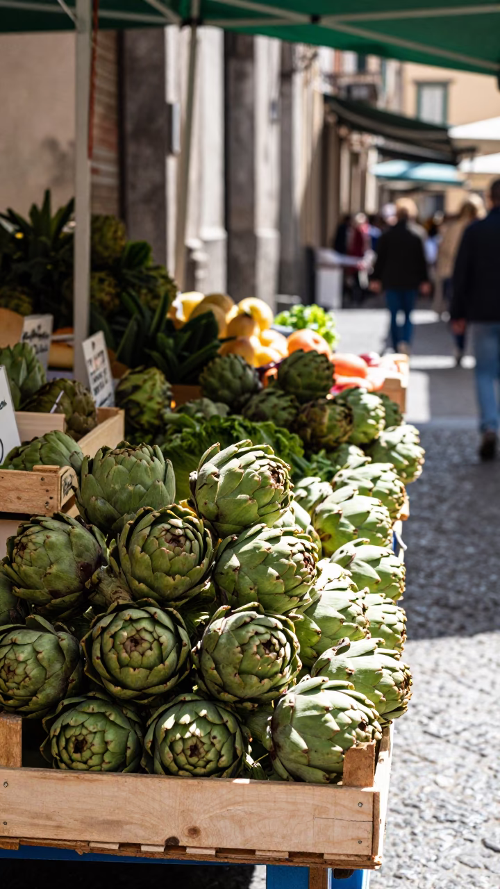 Market Stall in Naples at Midday Light in in Naples, Italy