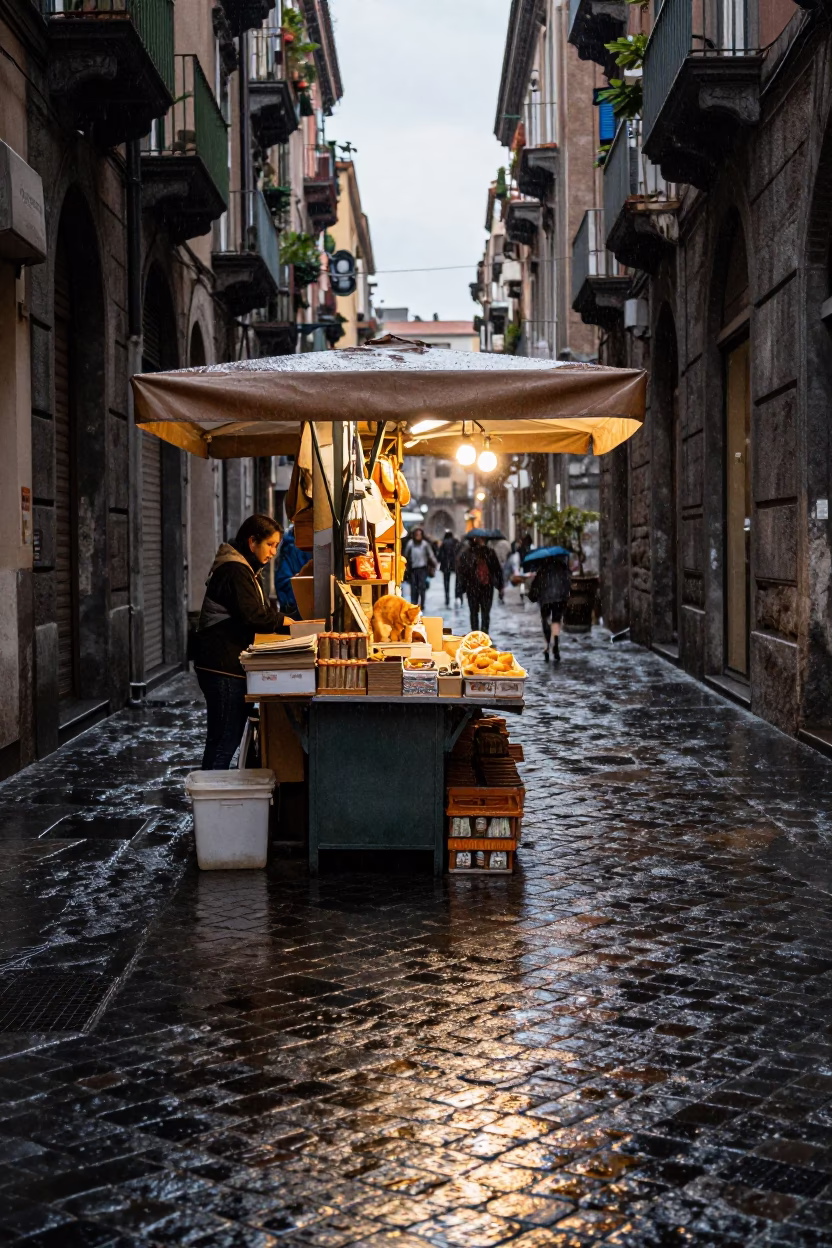 Market Stall in Naples in in Naples, Italy