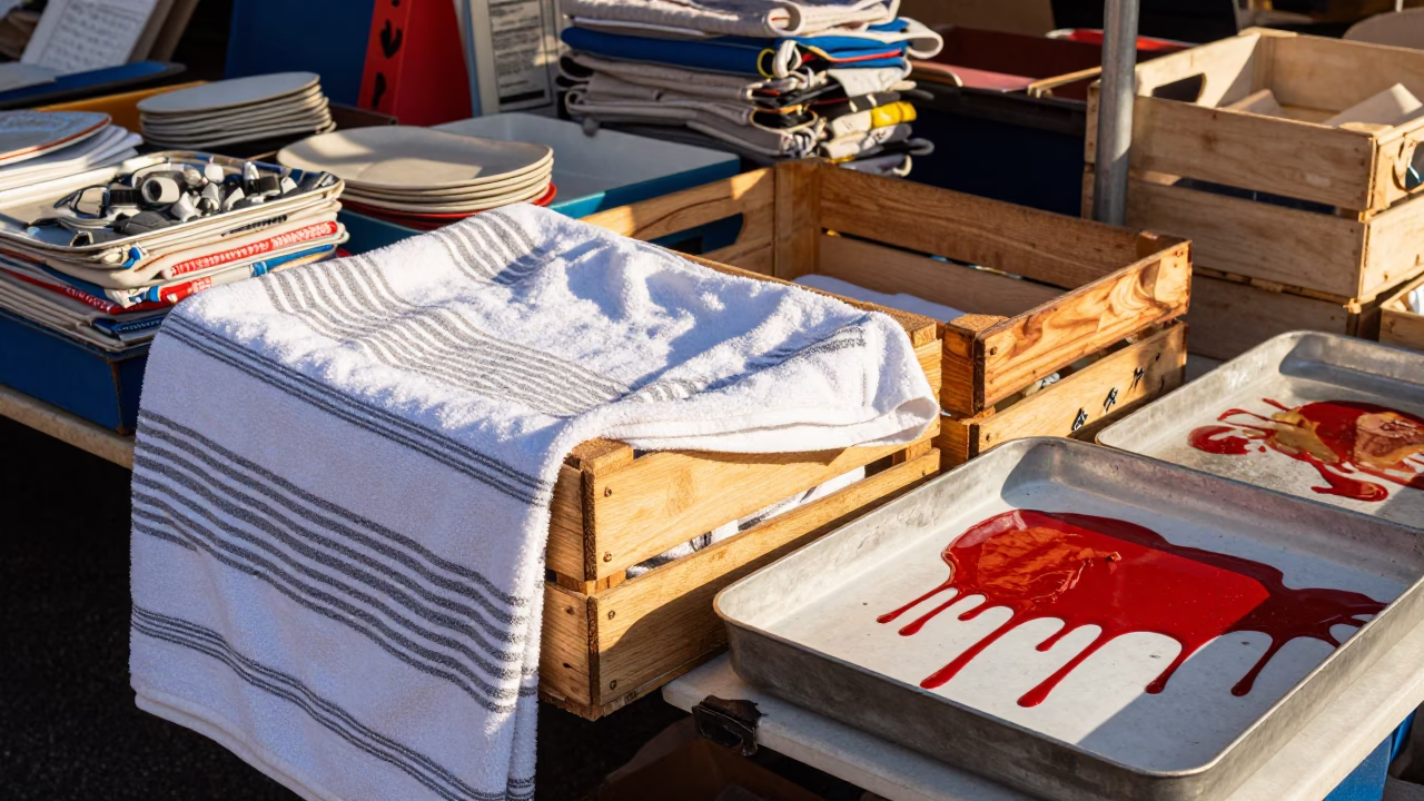 Market Stall in Nice at The Early Morning Light in in Nice, France