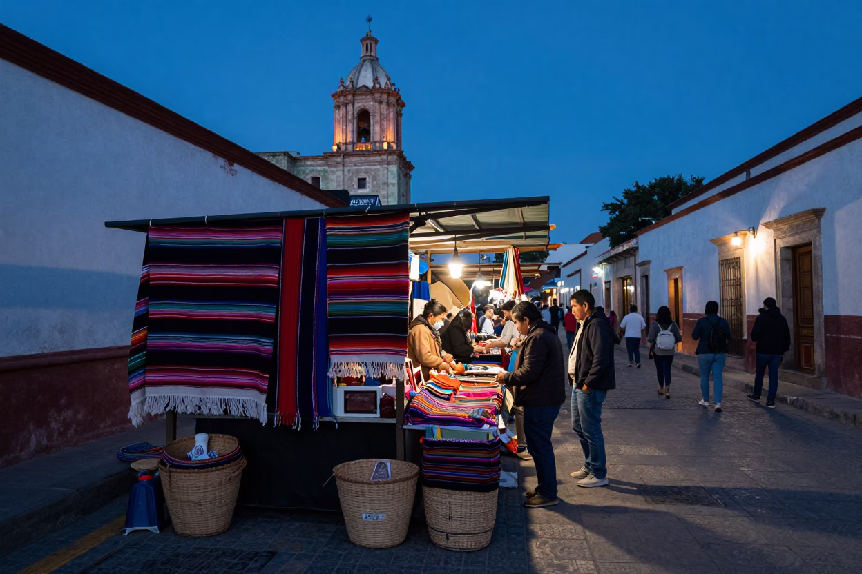 Market Stall in Oaxaca at Blue Hour in in Oaxaca, Mexico