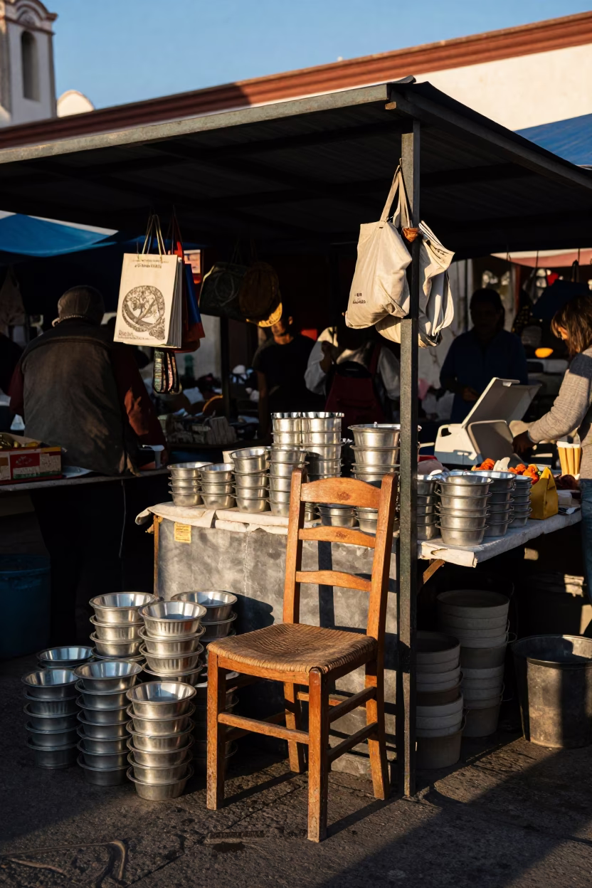 Market Stall in Oaxaca at Clear Late-afternoon Light in in Oaxaca, Mexico