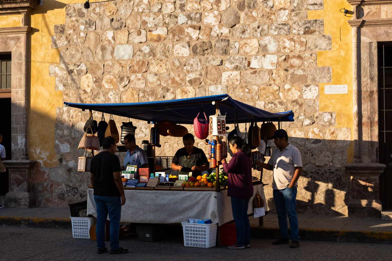 Market Stall in Oaxaca at The Early Afternoon Light in in Oaxaca, Mexico