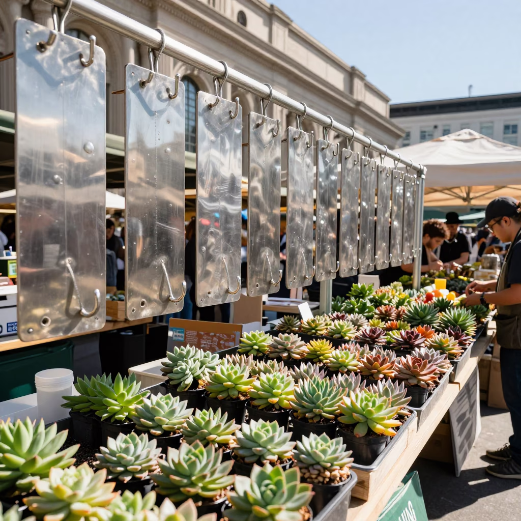 Market Stall in San Francisco at Bright Midmorning Light in in San Francisco, California, United States