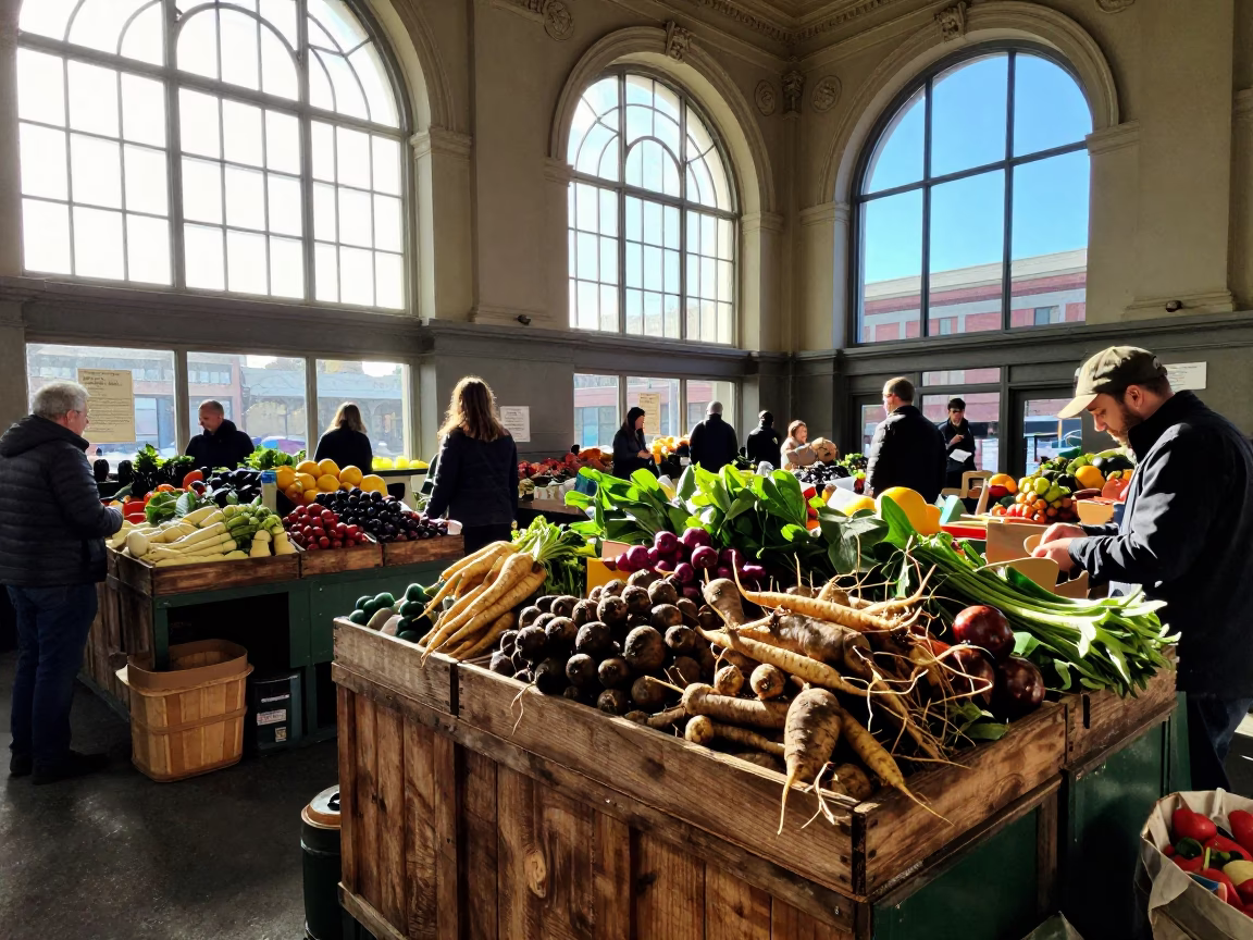 Market Stall in San Francisco at The Late Morning Light in in San Francisco, California, United States