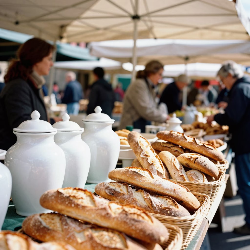 Market Stall in Stockholm at The Flat Glare Of Noon Light in in Stockholm, Sweden