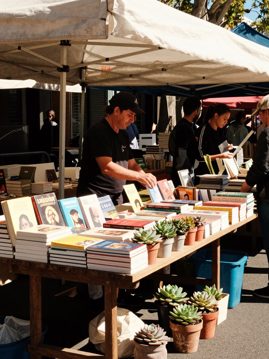 Market Stall in Sydney at Noon Light in in Sydney, New South Wales, Australia