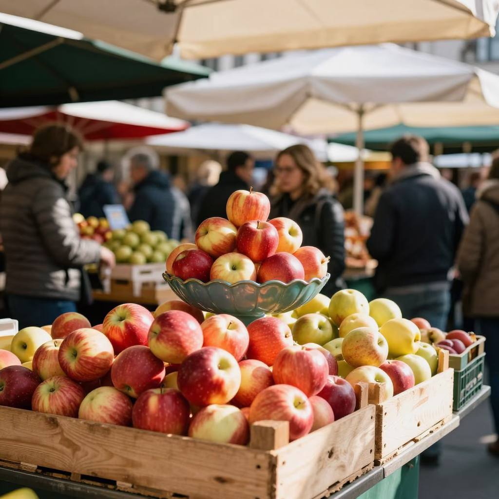 Market Stall in Vienna at The Late Morning Light in in Vienna, Austria