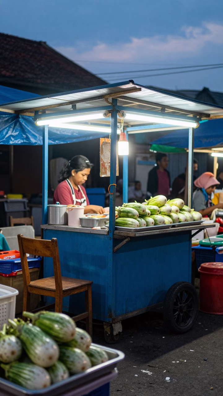 Market Stall in Yogyakarta at Blue Hour in in Yogyakarta, Indonesia
