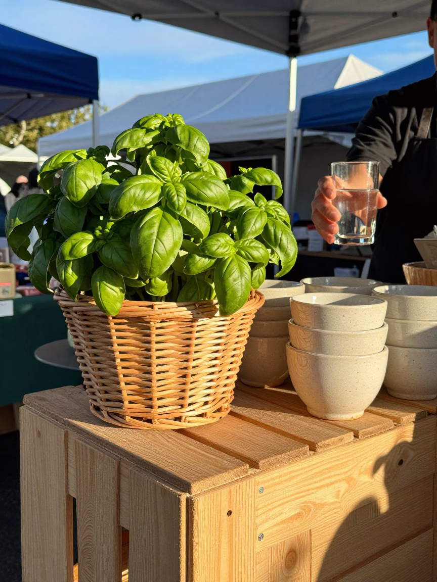 Market Stall just after sunrise in Christchurch in in Christchurch, New Zealand