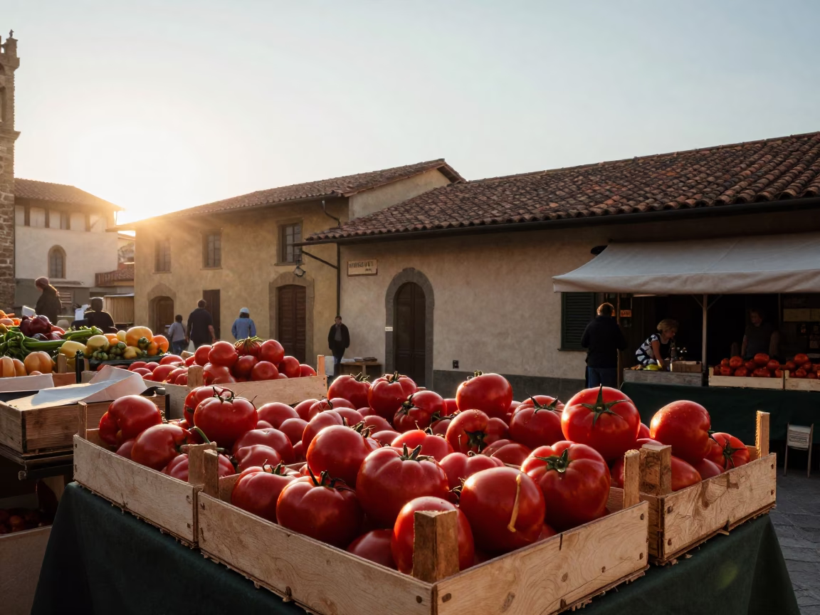Market Stall just after sunrise in Florence in in Florence, Italy