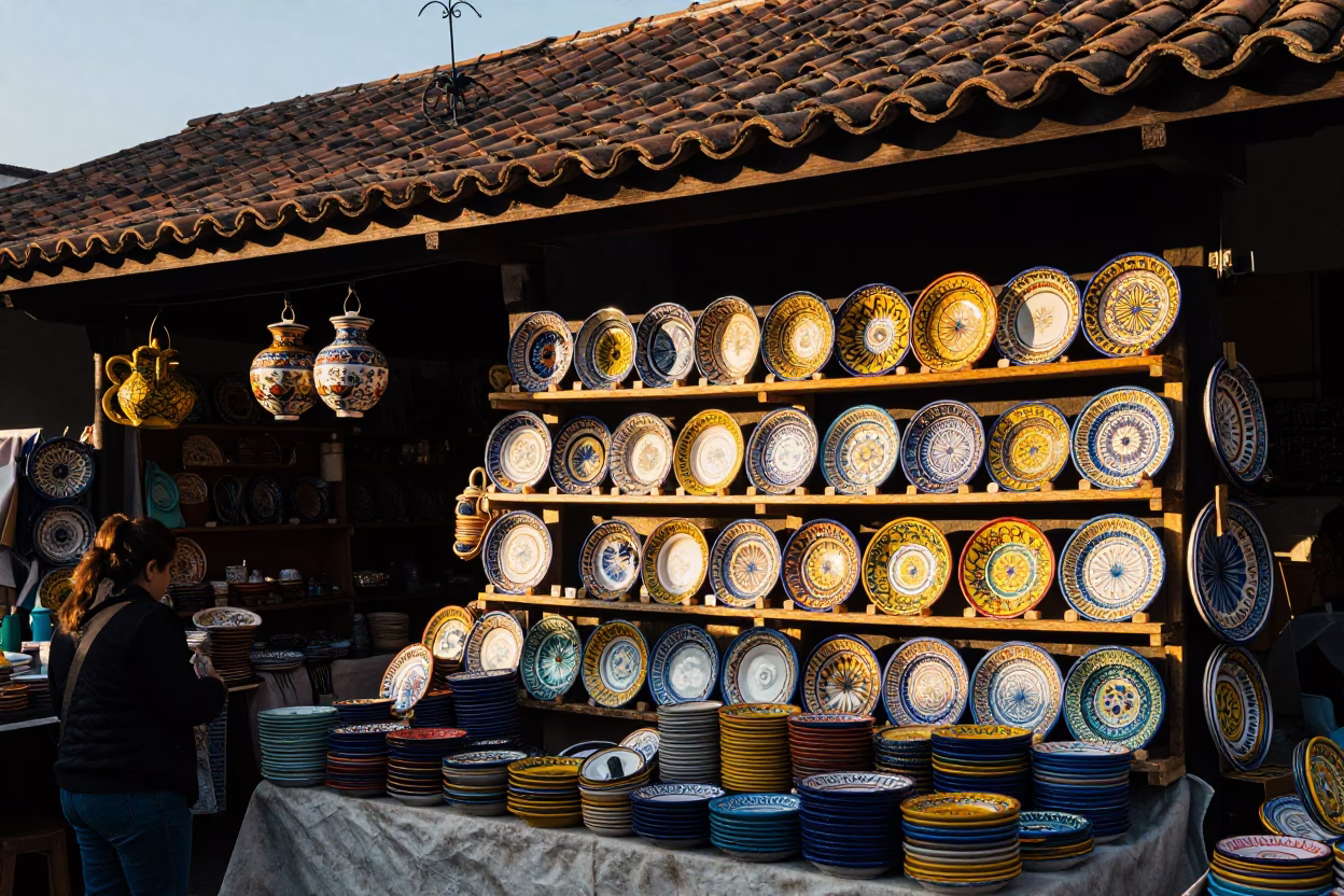 Market Stall just after sunrise in Mexico City in in Mexico City, Mexico