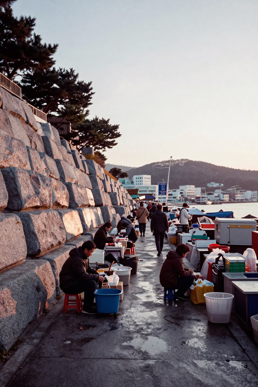 Market Stalls in Busan in in Busan, South Korea