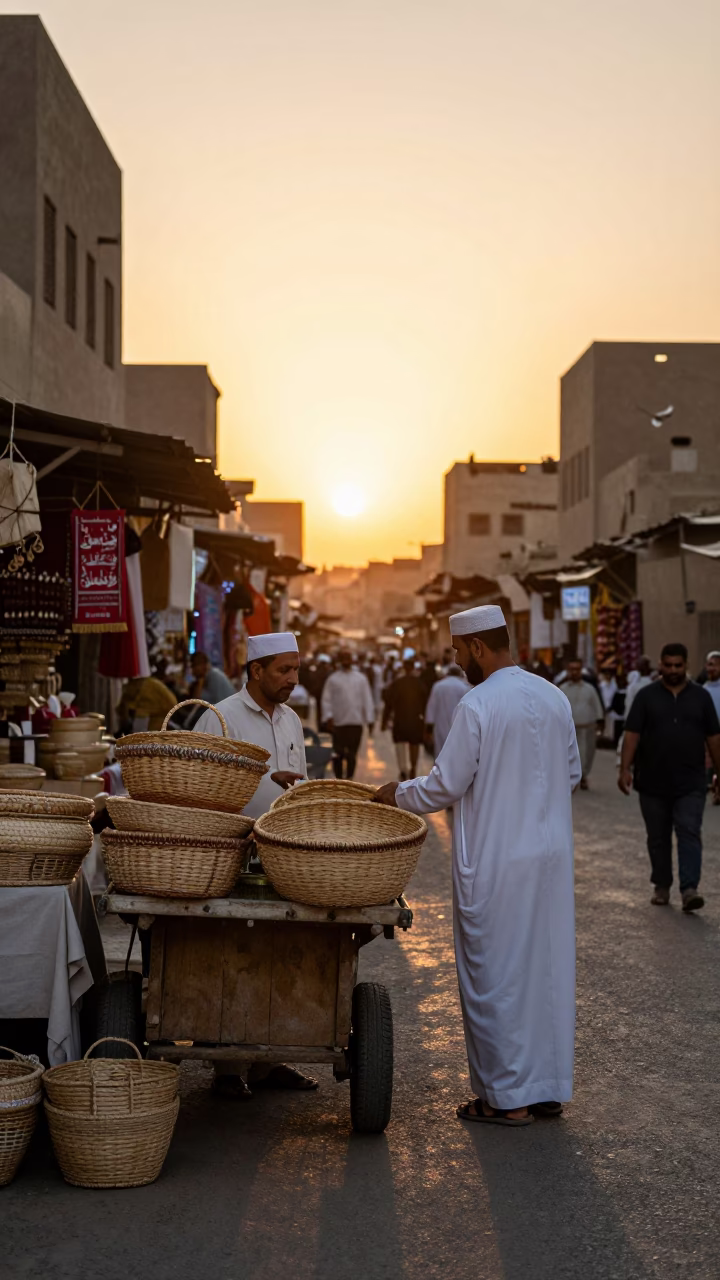 Market Stalls in Cairo at Golden Hour in in Cairo, Egypt