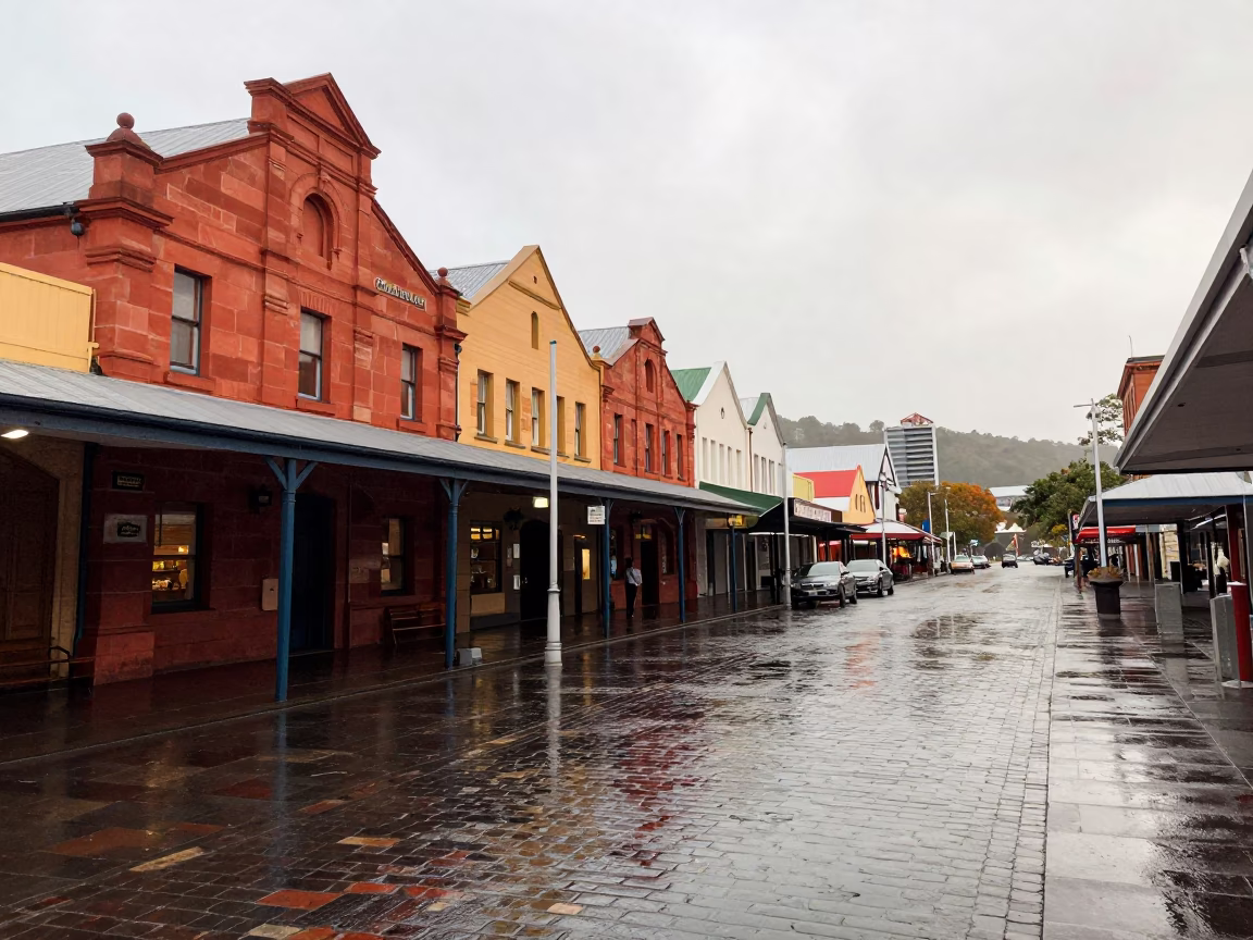 Market Street in Hobart in in Hobart, Tasmania, Australia