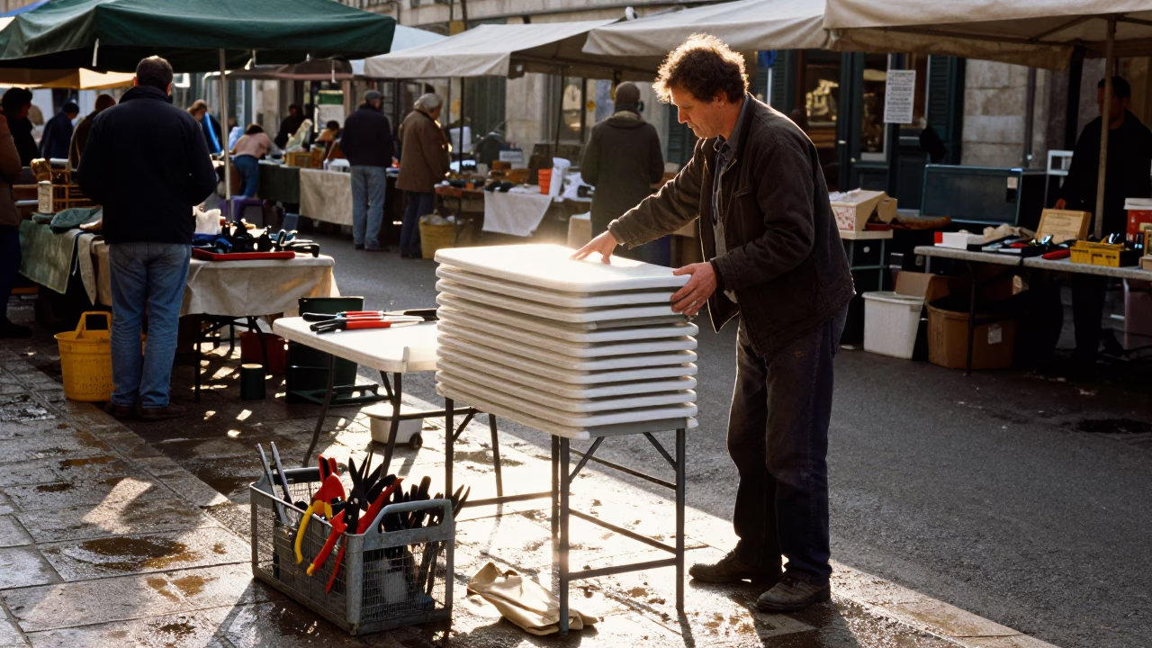Market Tables in Lyon in in Lyon, France