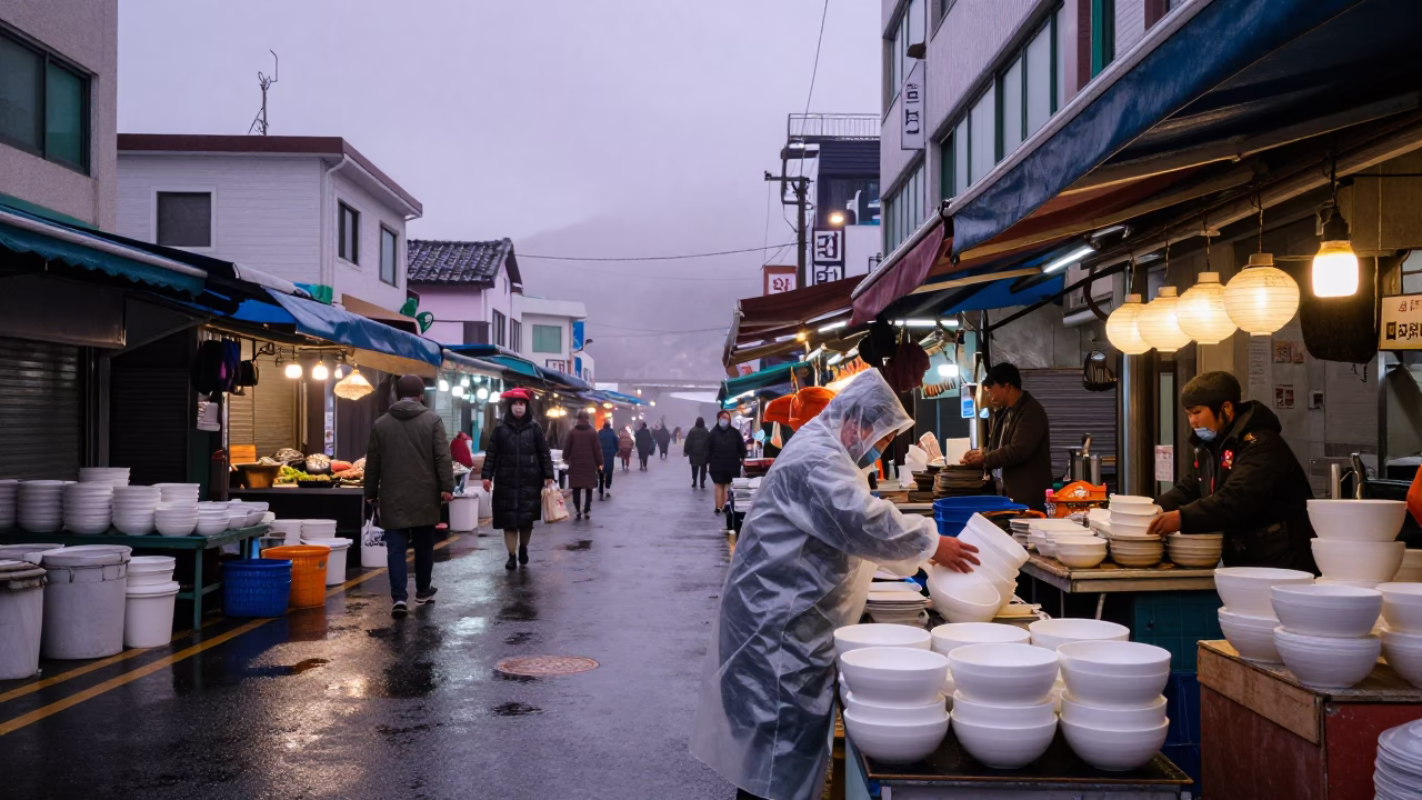 Market Vendor in Busan in in Busan, South Korea