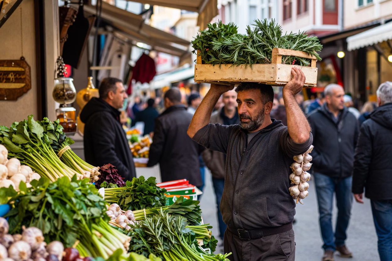 Market Vendor in Istanbul in in Istanbul, Turkey