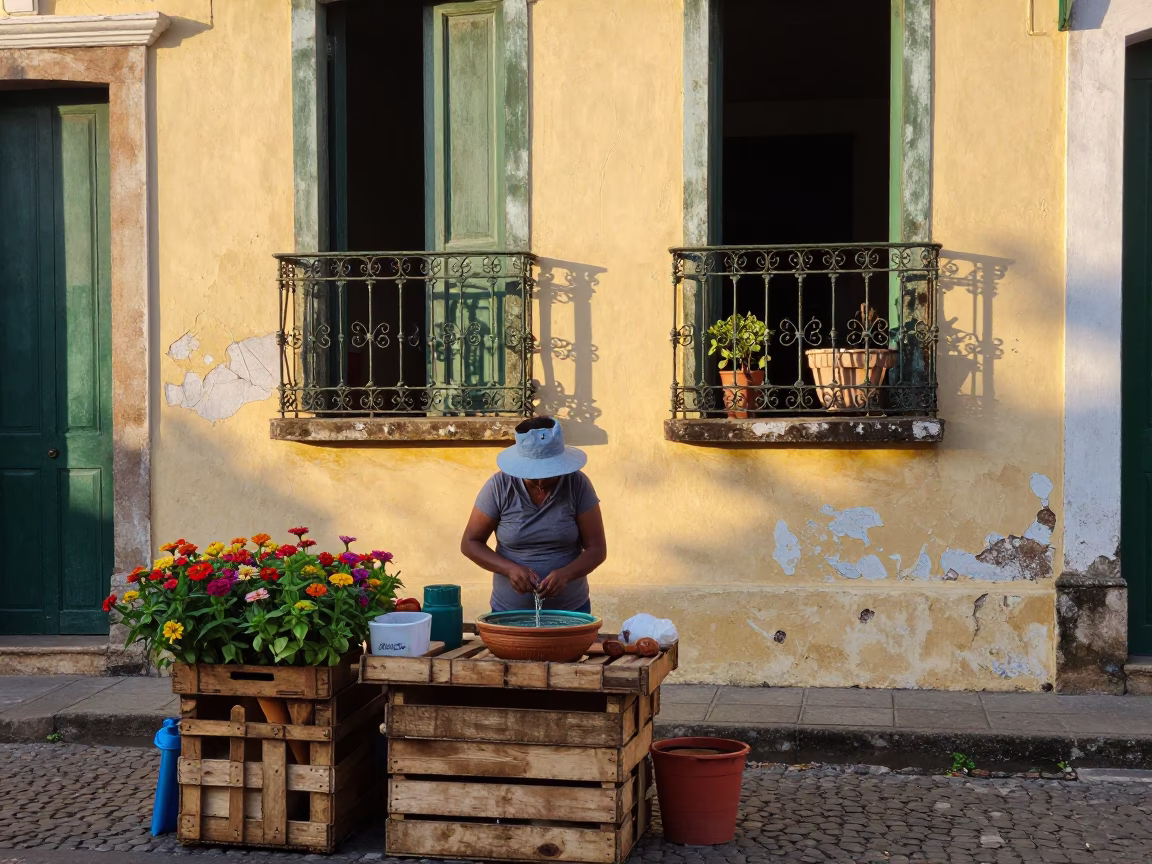 Market Vendor in Salvador in in Salvador, Brazil