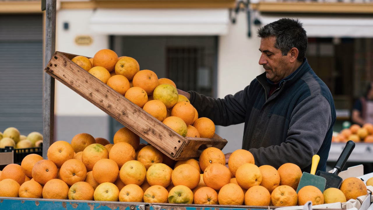 Market Vendor in Valencia in in Valencia, Spain