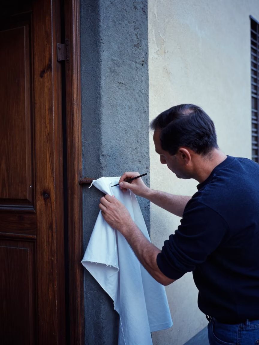 Marking Fabric in Florence in in Florence, Italy