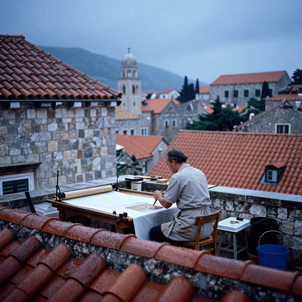 Marking Silk in Dubrovnik in in Dubrovnik, Croatia