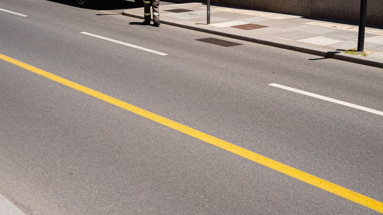 Marking Street in Madrid in in Madrid, Spain